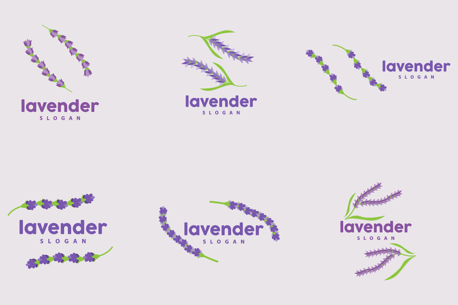 Lavender Logo Elegant Purple Flower PlantV11