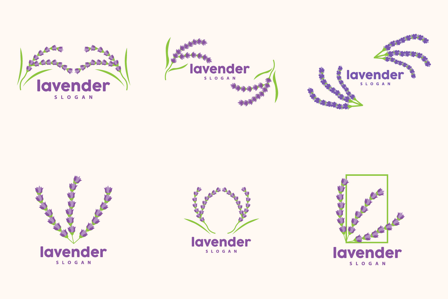 Lavender Logo Elegant Purple Flower PlantV12