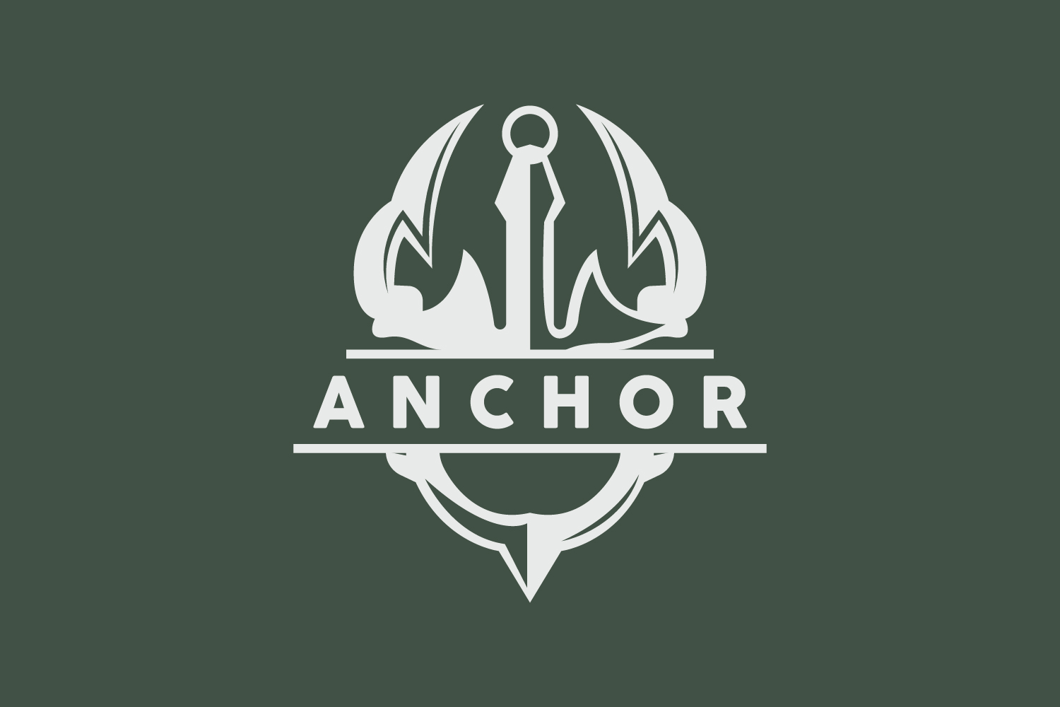 Marine ship vector anchor logo simple designV16