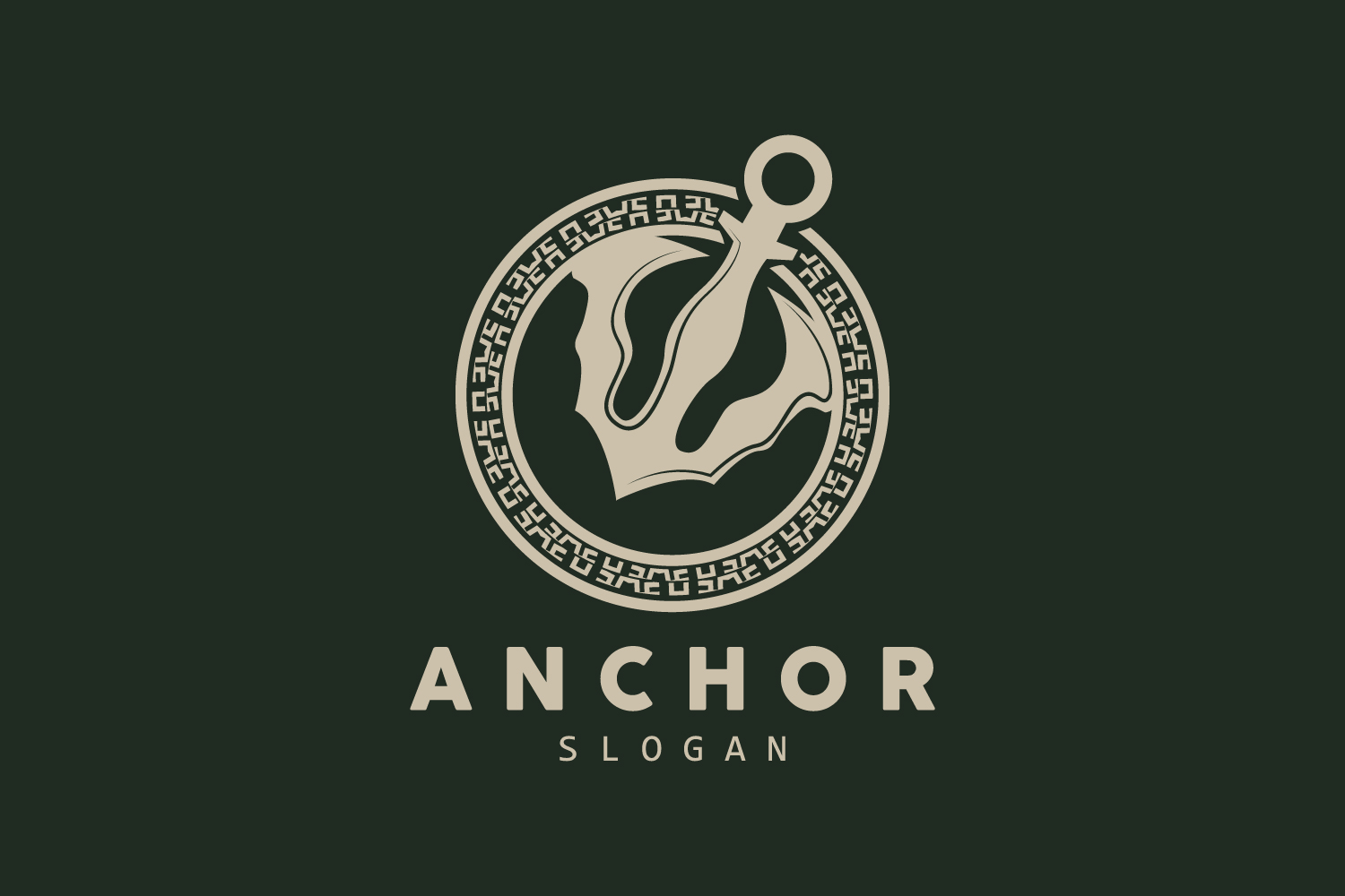 Marine ship vector anchor logo simple designV18