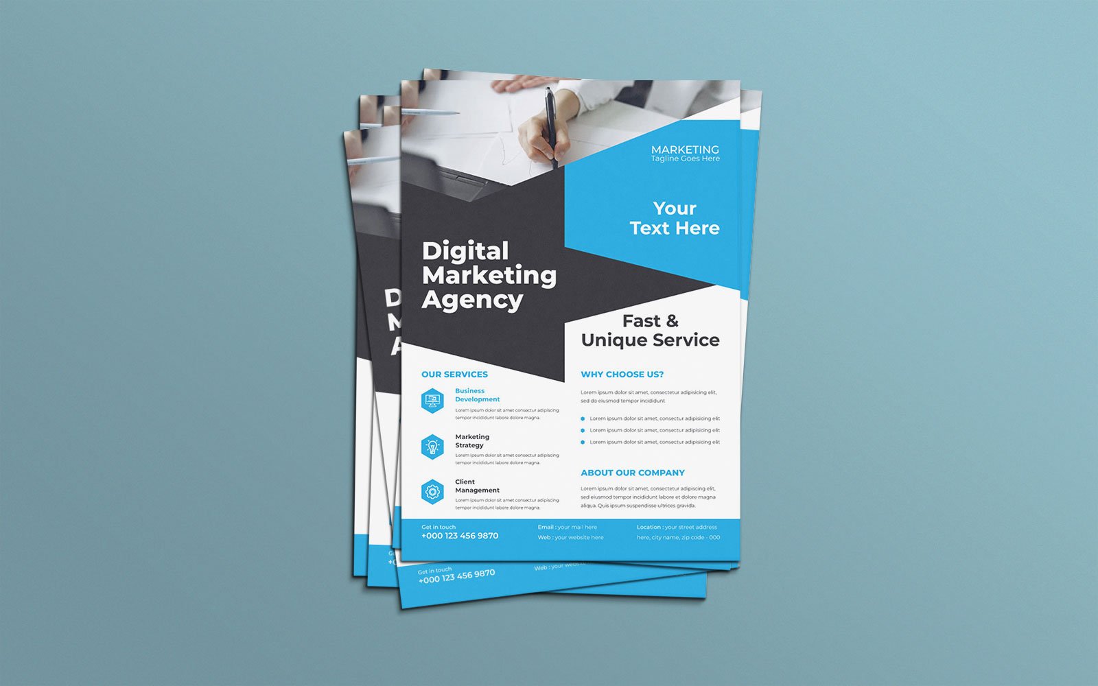 Digital Marketing Agency Business Leadership Seminar Flyer Vector Layout