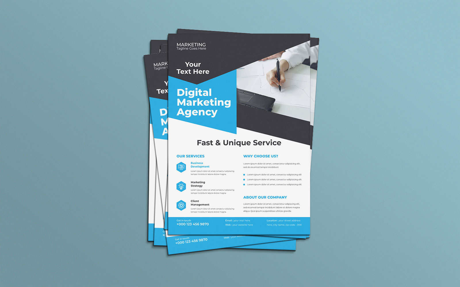 Digital Marketing Agency Legal Services Promotion Flyer Vector Layout