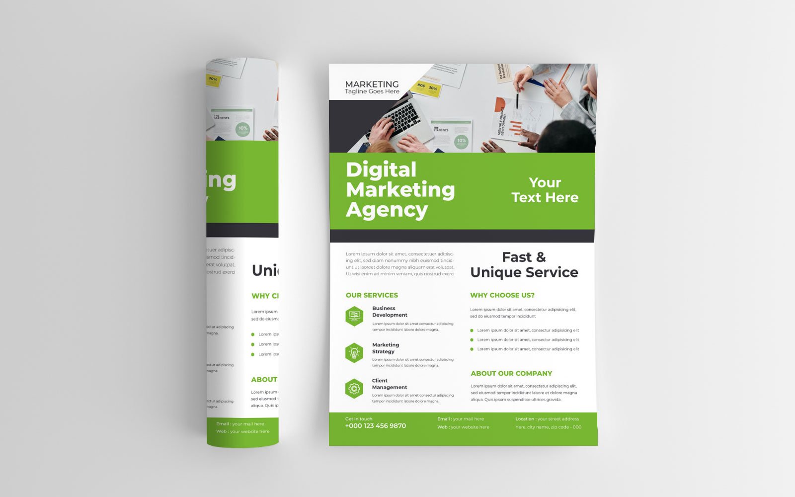 Digital Marketing Agency Business Investment Seminar Flyer Vector Layout