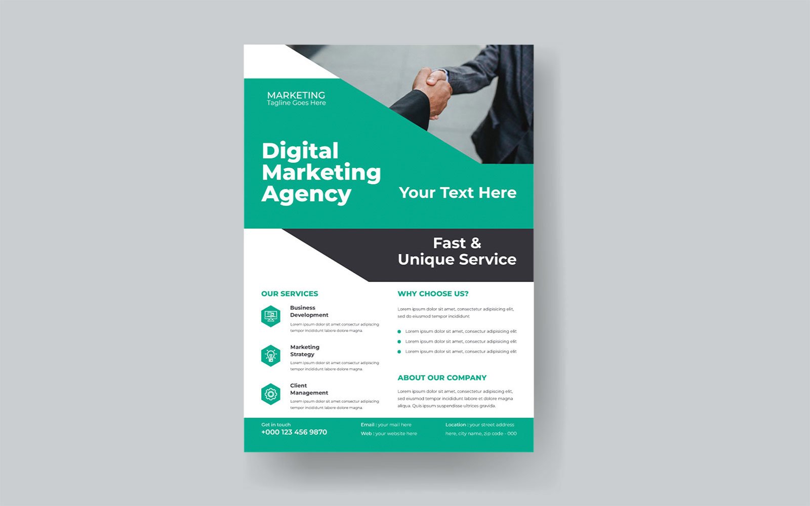 Digital Marketing Agency Financial Management Workshop Flyer Vector Layout