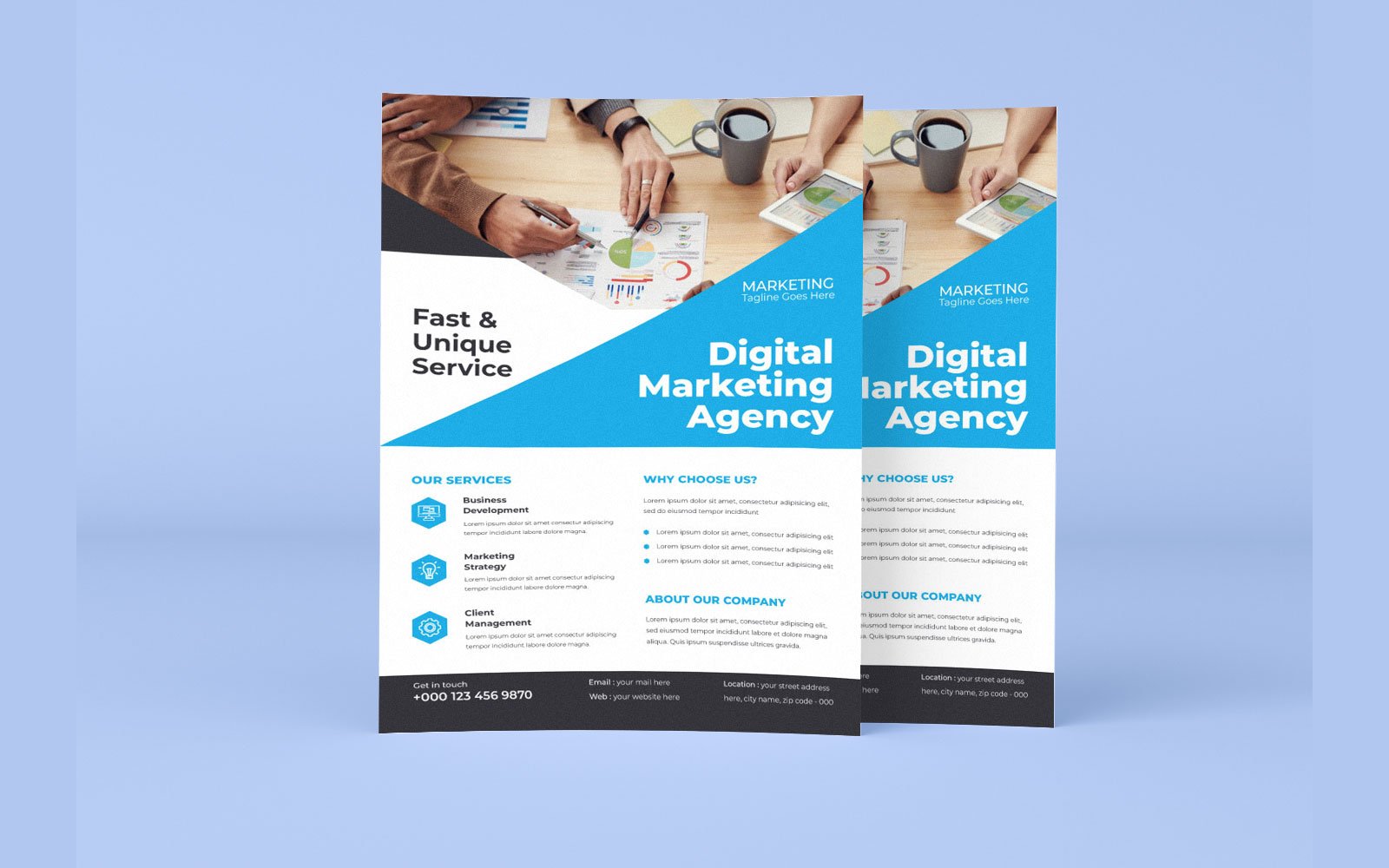 Digital Marketing Agency New Financial Management Workshop Flyer Vector Layout