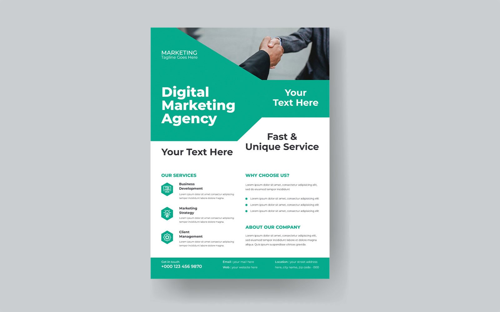 Digital Marketing Agency Business Success Seminar Flyer Vector Layout