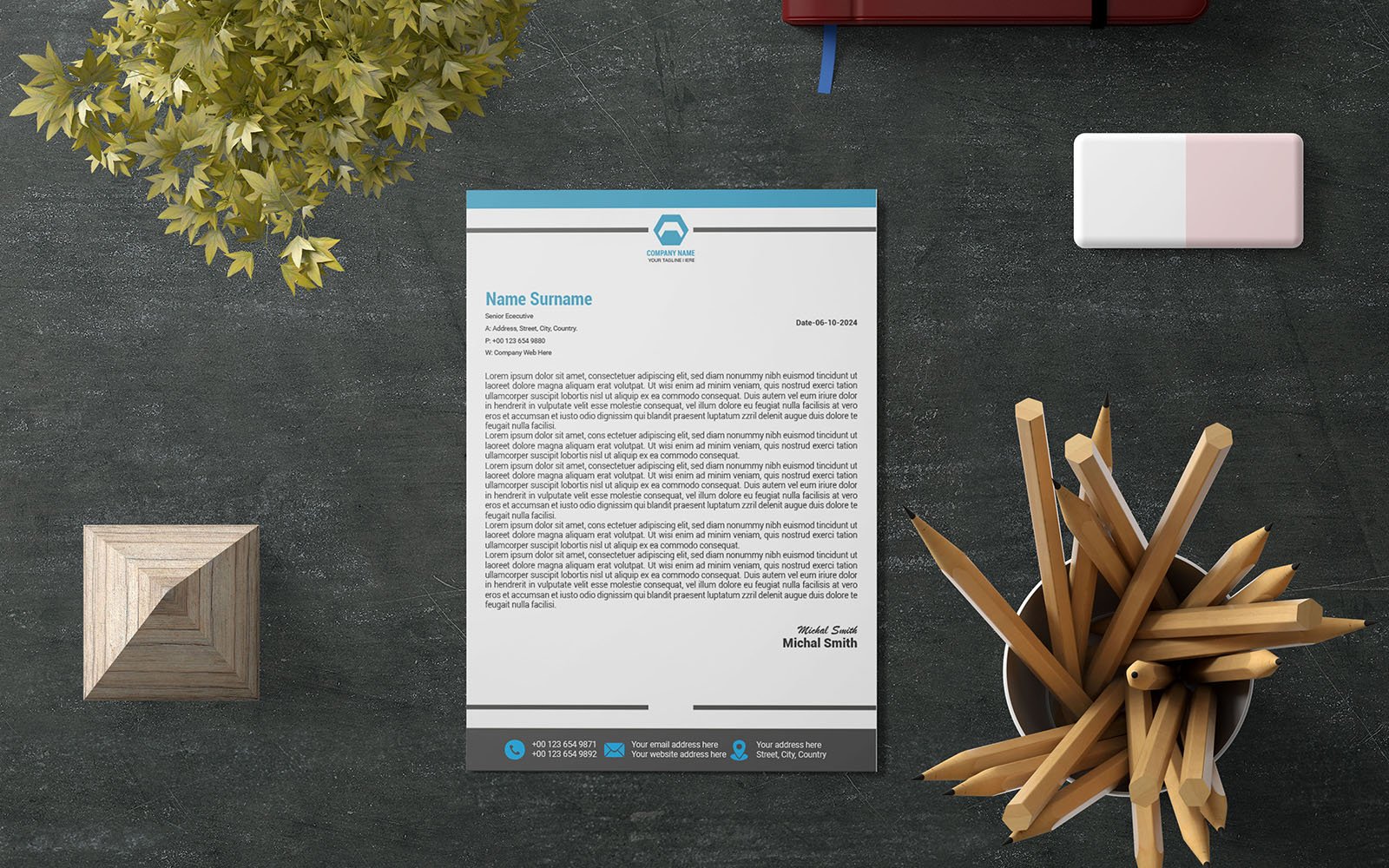 Letterhead Template Design_V_100