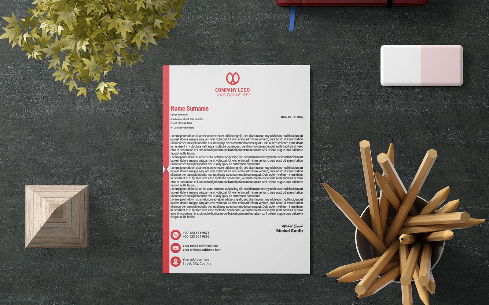 Letterhead, Unique Letterhead, Modern Letterhead(150)