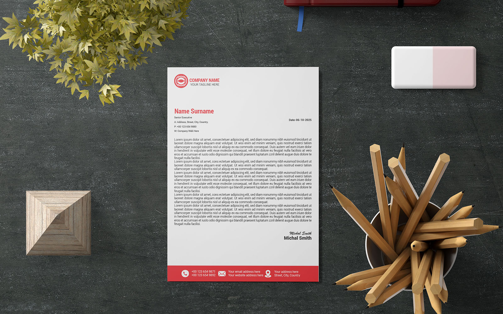 Letterhead Design, Creative Letterhead, Modern Letterhead(180)