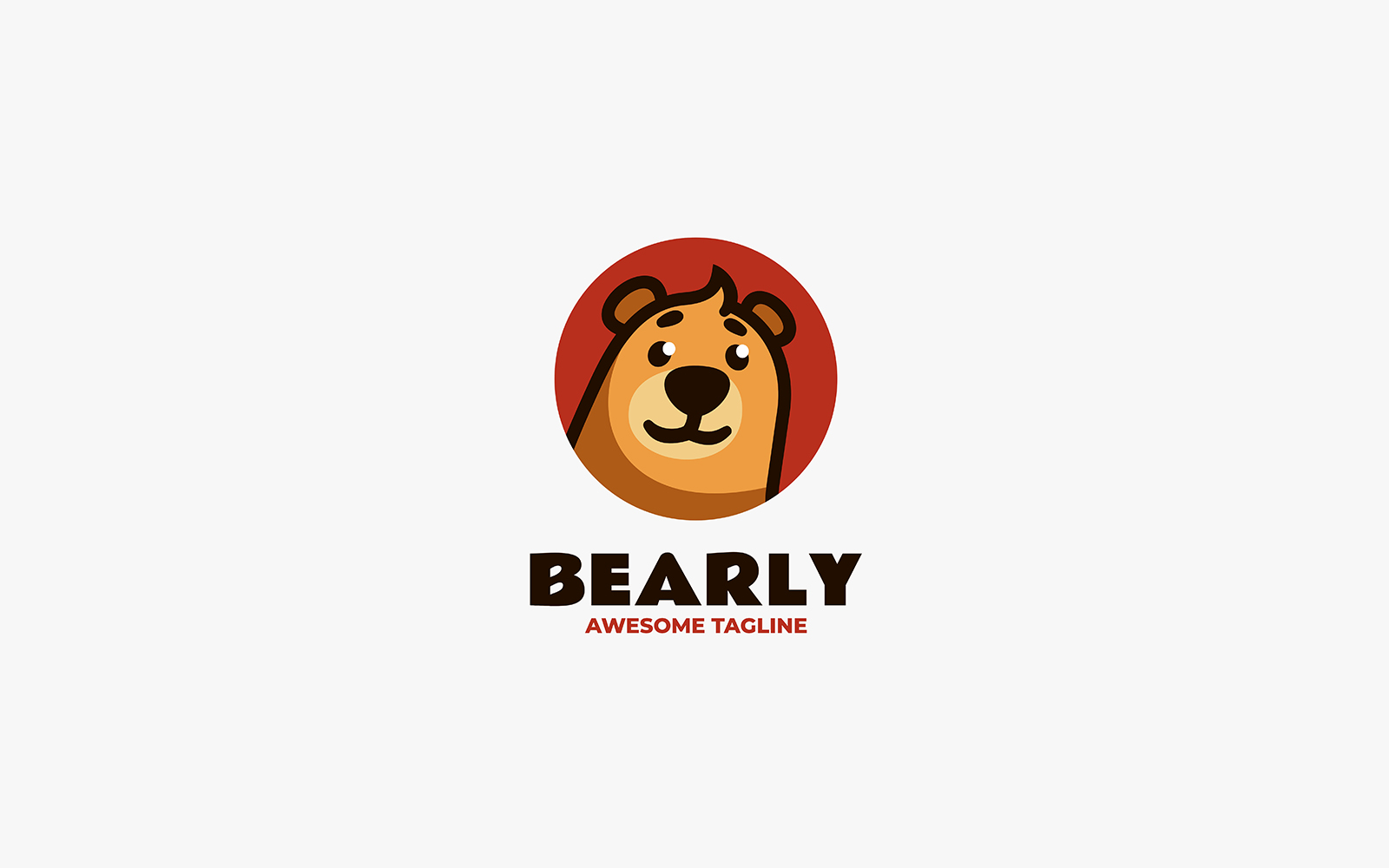 Brown Bear Mascot Cartoon Logo