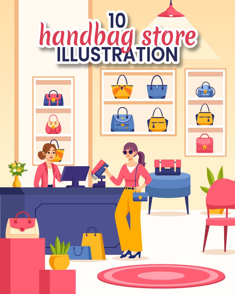 10 Handbag Store Illustration