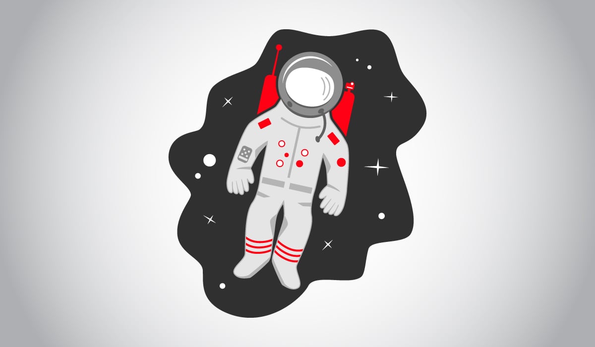 Astronaut In Space Vector Illustration Template