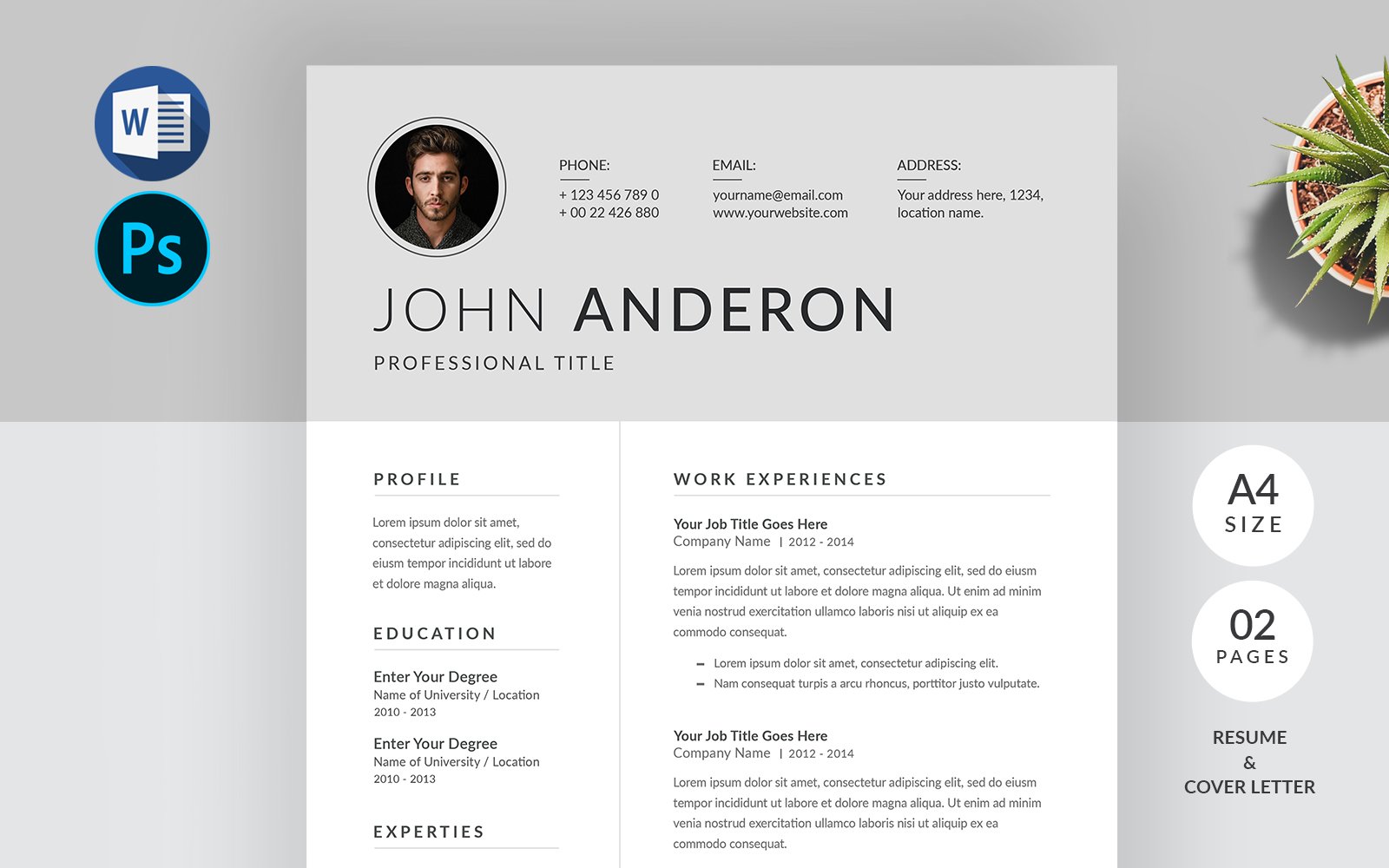 Professional Resume Template, CV Template