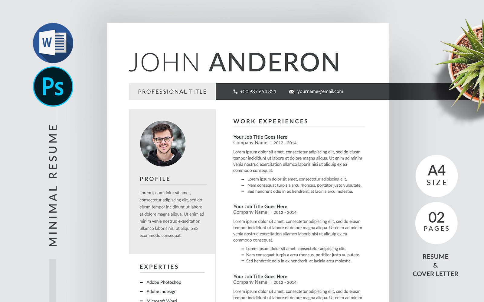 Modern Resume Template, Minimal Resume