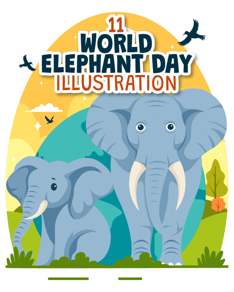 11 World Elephant Day Illustration