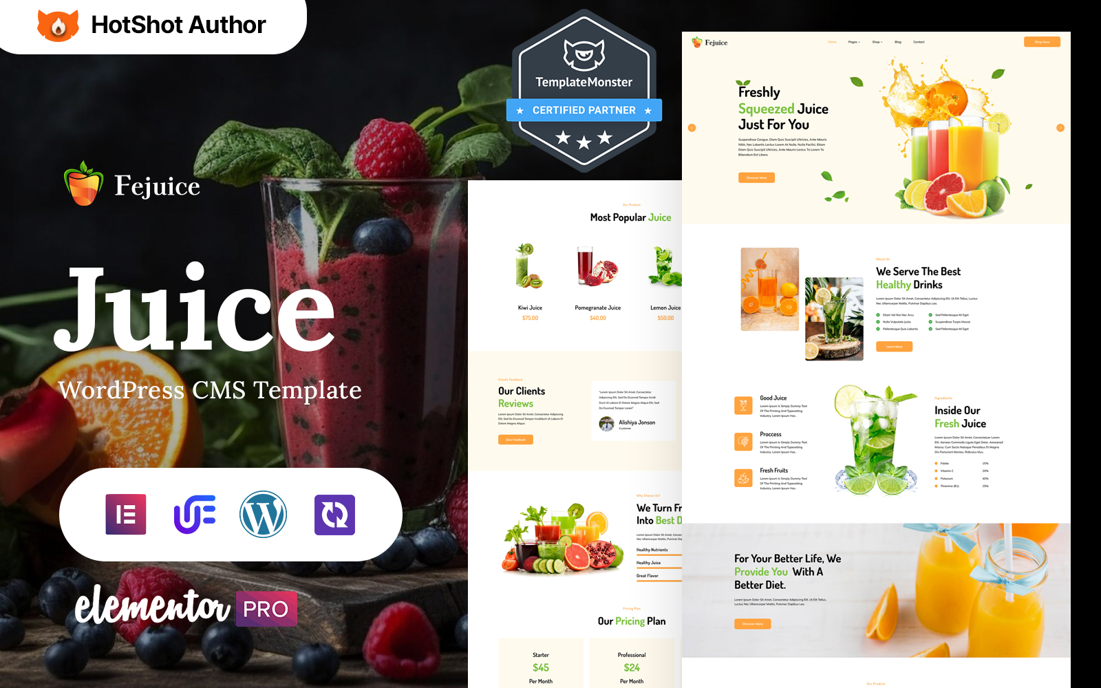 Fejuice -  Fruit juice And liquid WordPress Elementor Theme