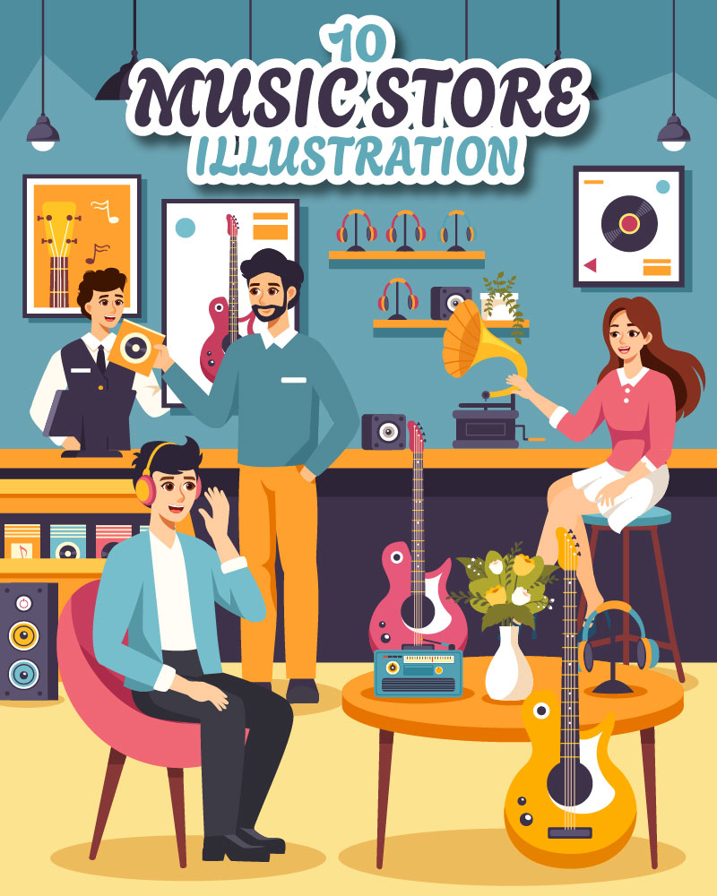 10 Music Store Illustration