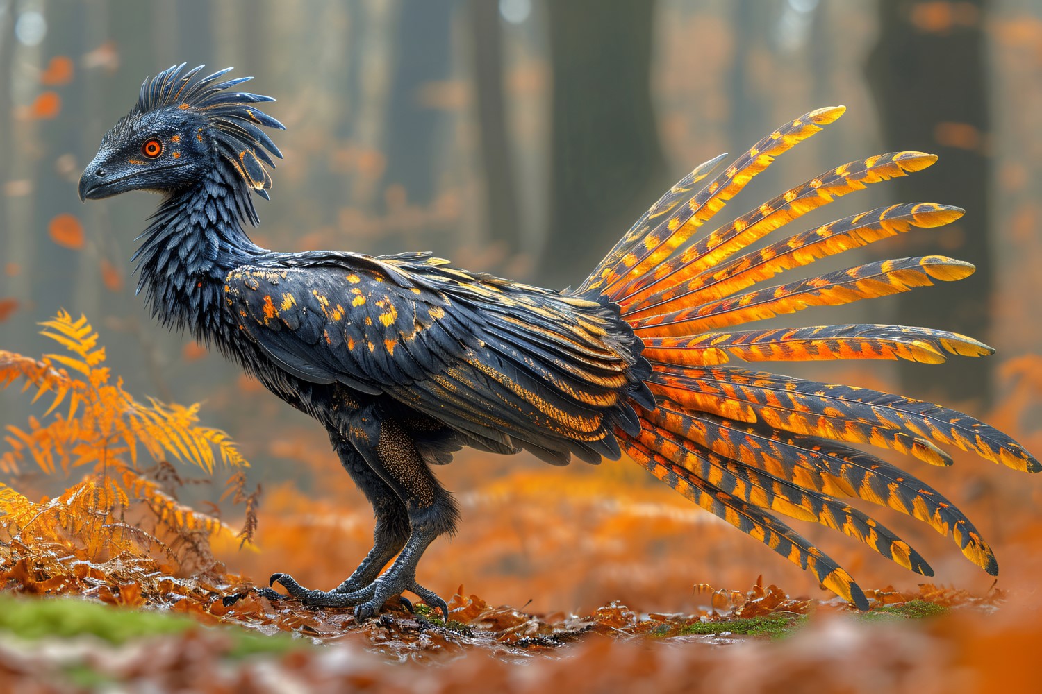 Microraptor Dinosaur realistic Photography 2