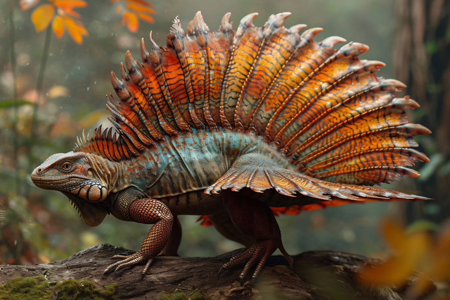 Dimetrodon Dinosaur realistic Photography 2