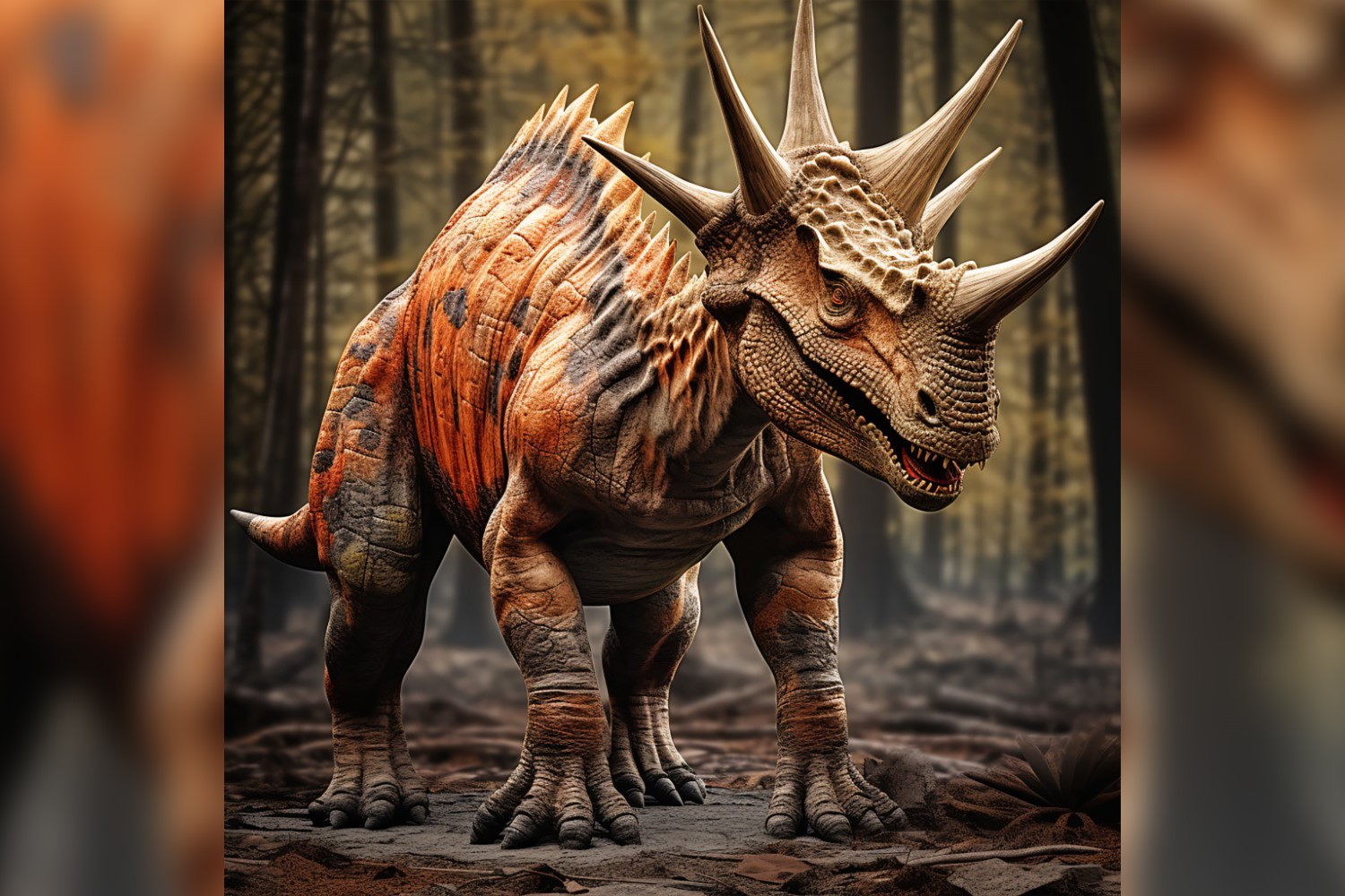 Torosaurus Dinosaur realistic Photography  1 .