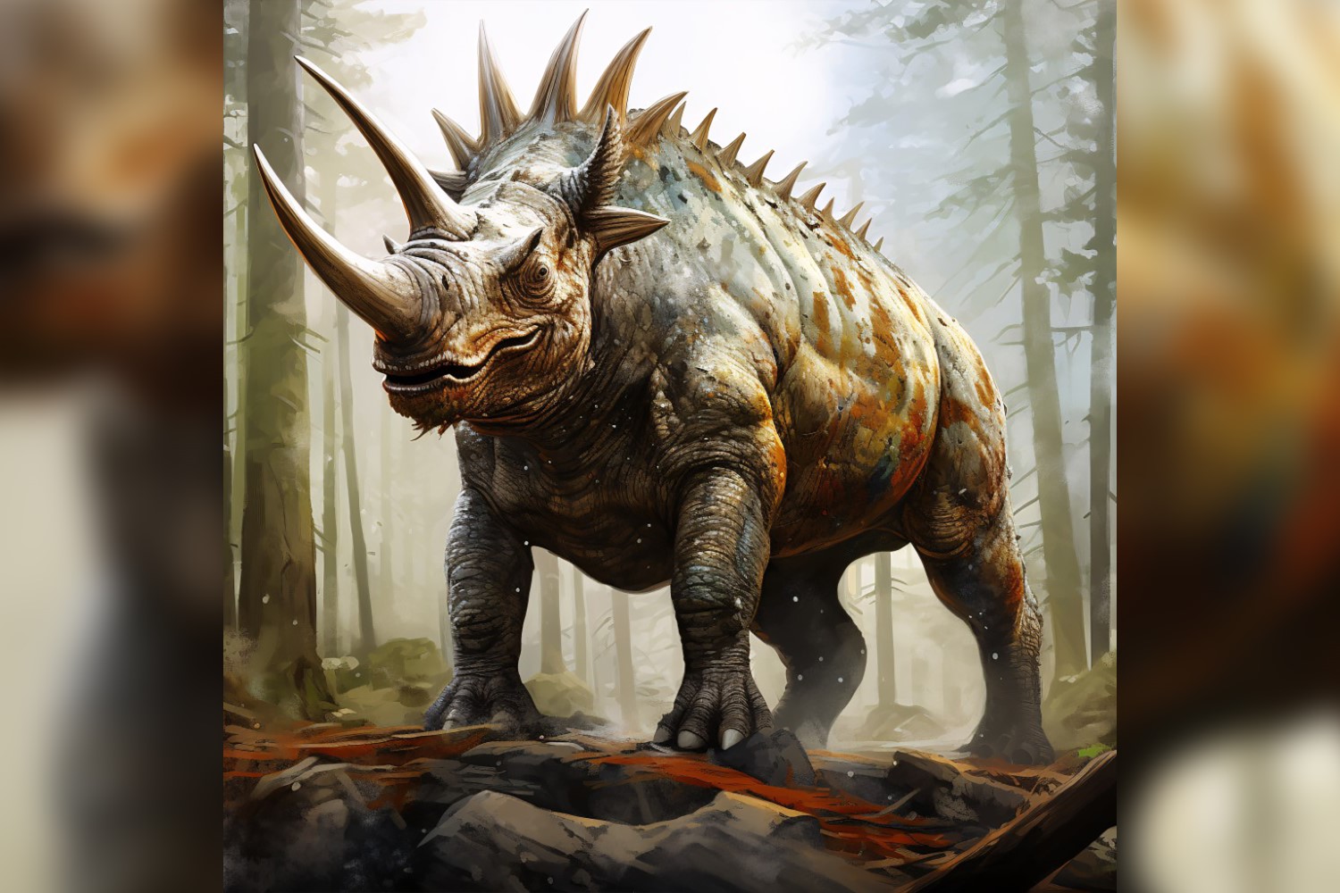 Torosaurus Dinosaur realistic Photography  3 .