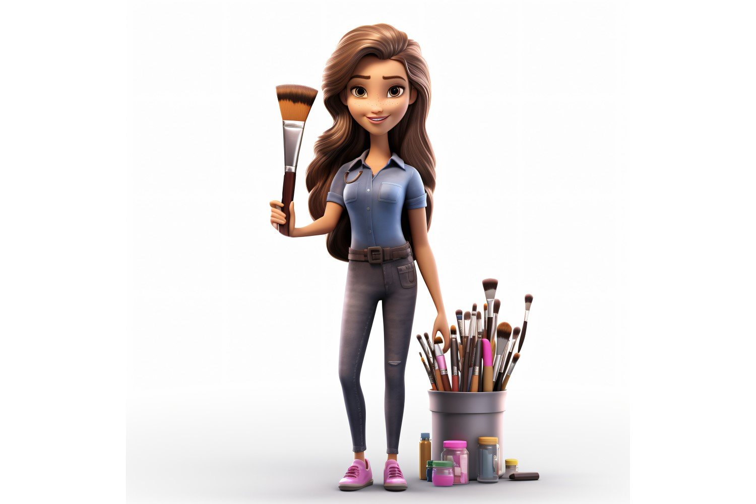 3D pixar Character Child Girl with relevant environment 22