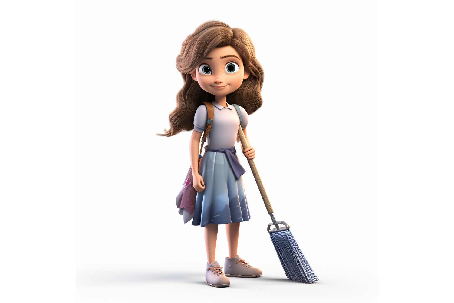 3D pixar Character Child Girl with relevant environment 28