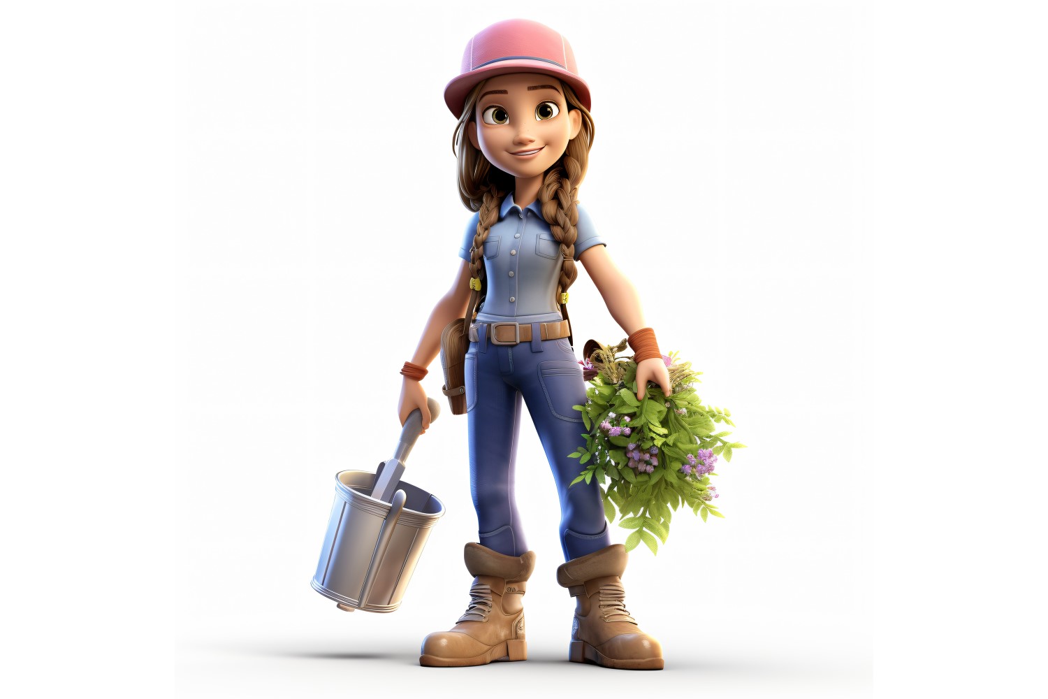 3D pixar Character Child Girl with relevant environment 29