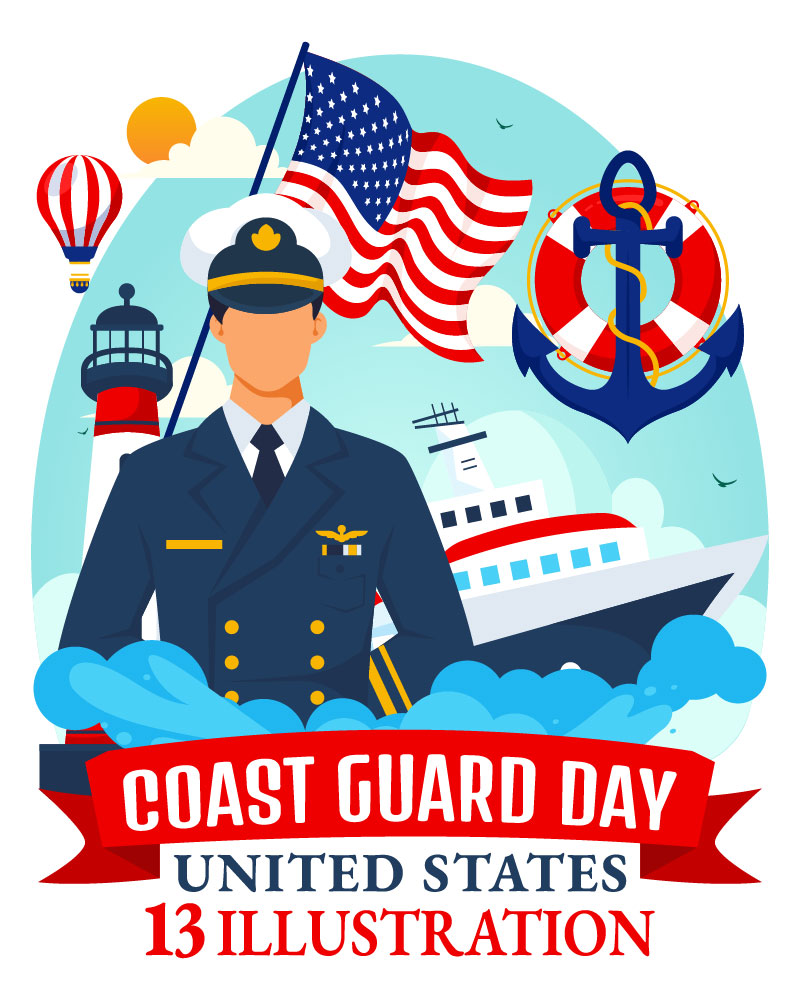 13 United States Coast Guard Day Illustration