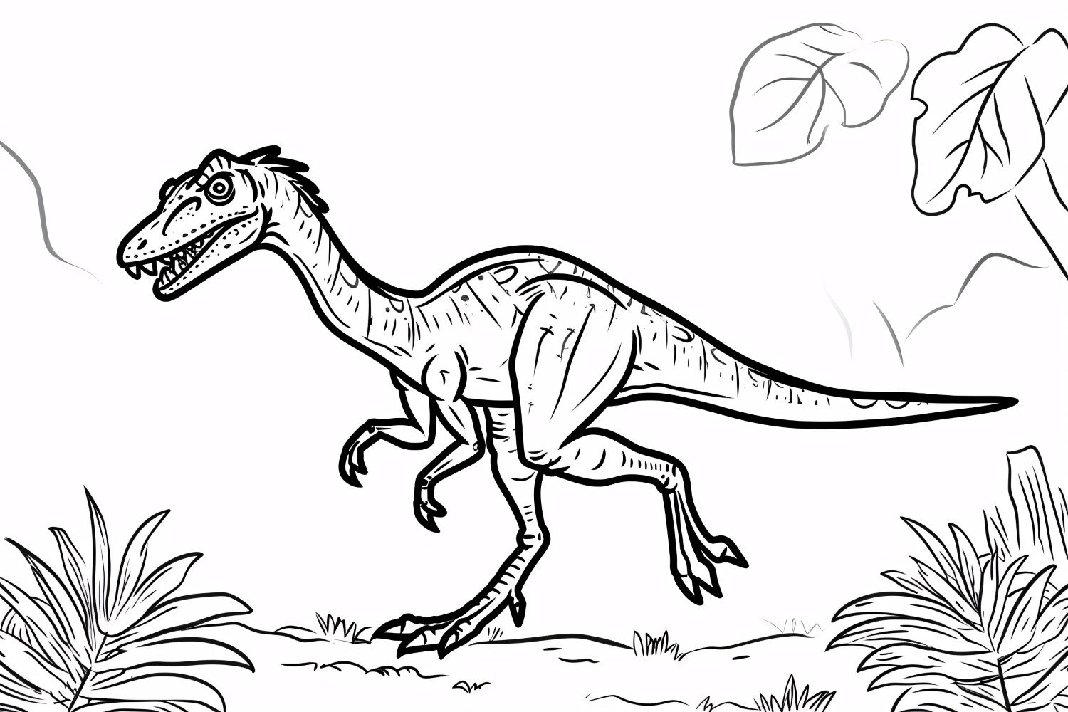 Velociraptor Dinosaur Colouring Pages 1