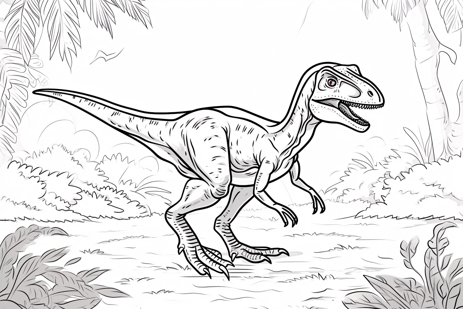 Velociraptor Dinosaur Colouring Pages 2