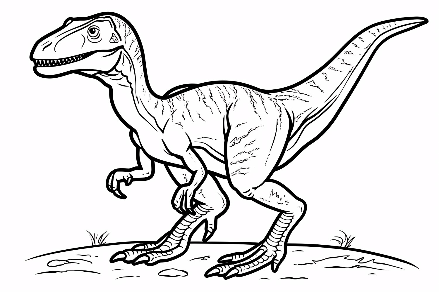 Velociraptor Dinosaur Colouring Pages 4