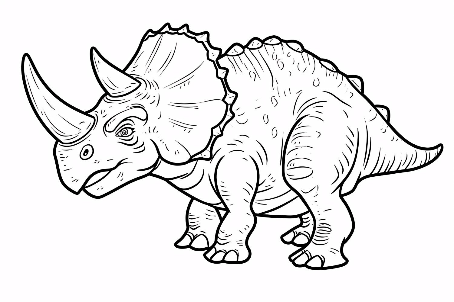 Triceratops Dinosaur Colouring Pages 1