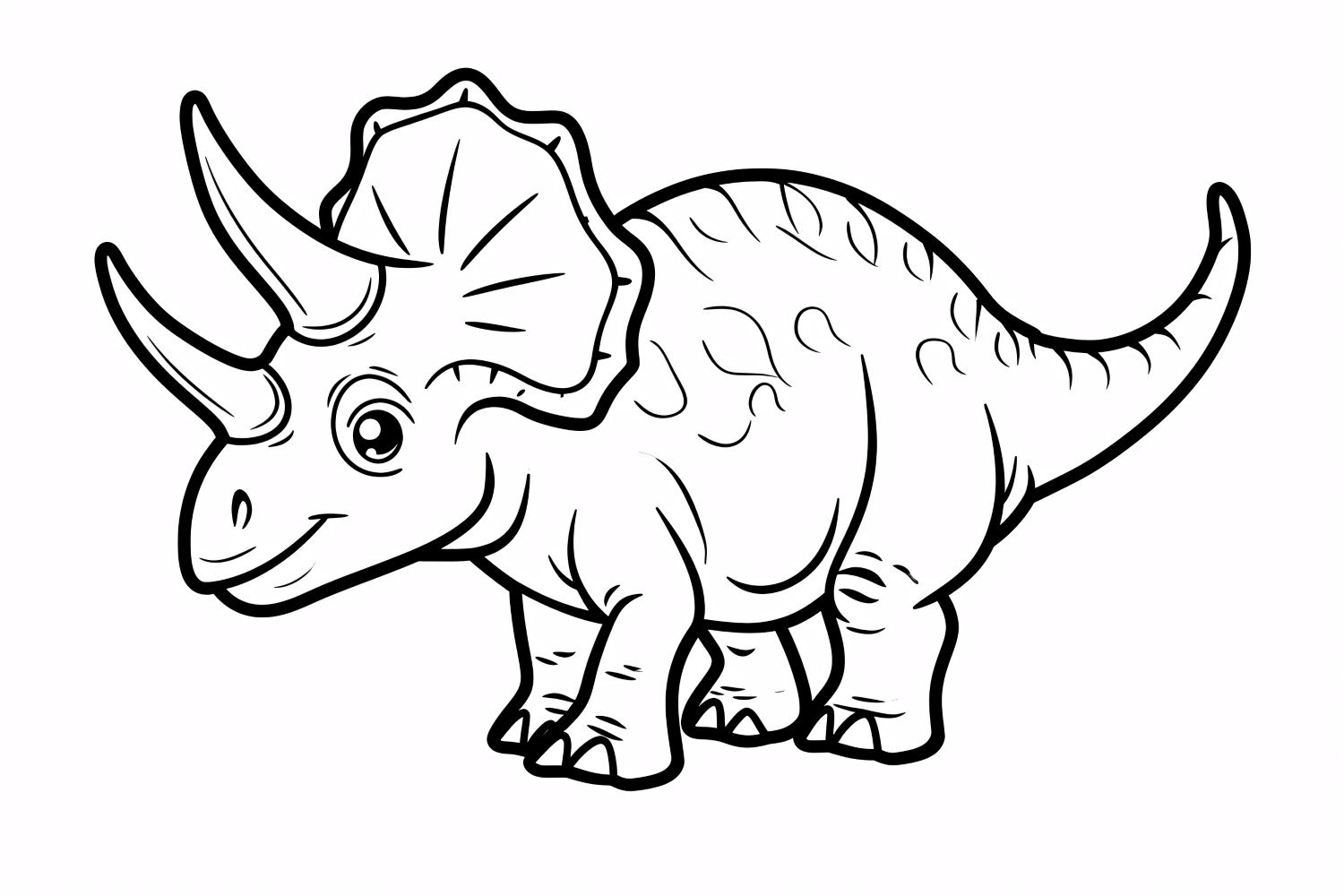 Triceratops Dinosaur Colouring Pages 2