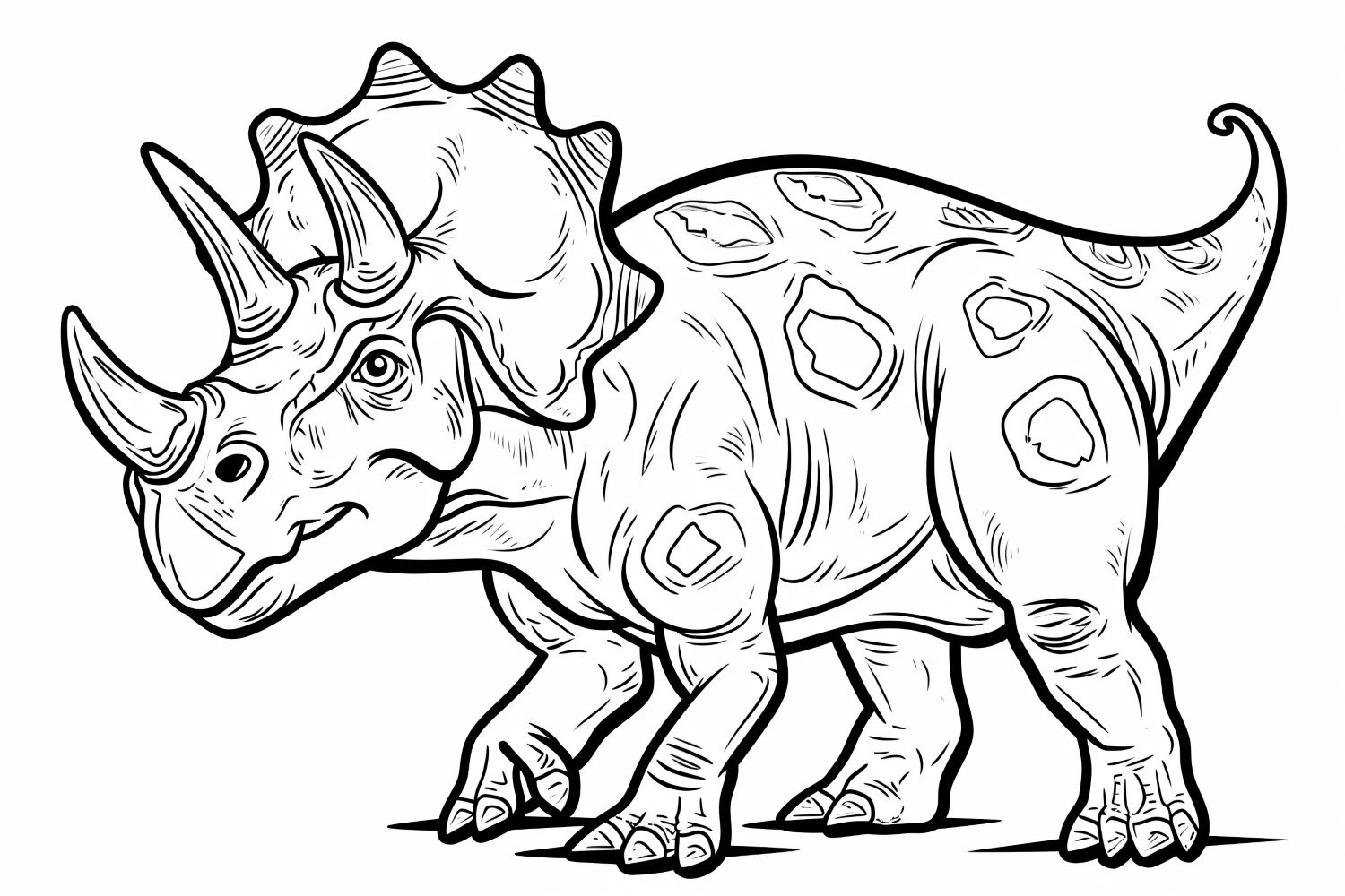 Triceratops Dinosaur Colouring Pages 3