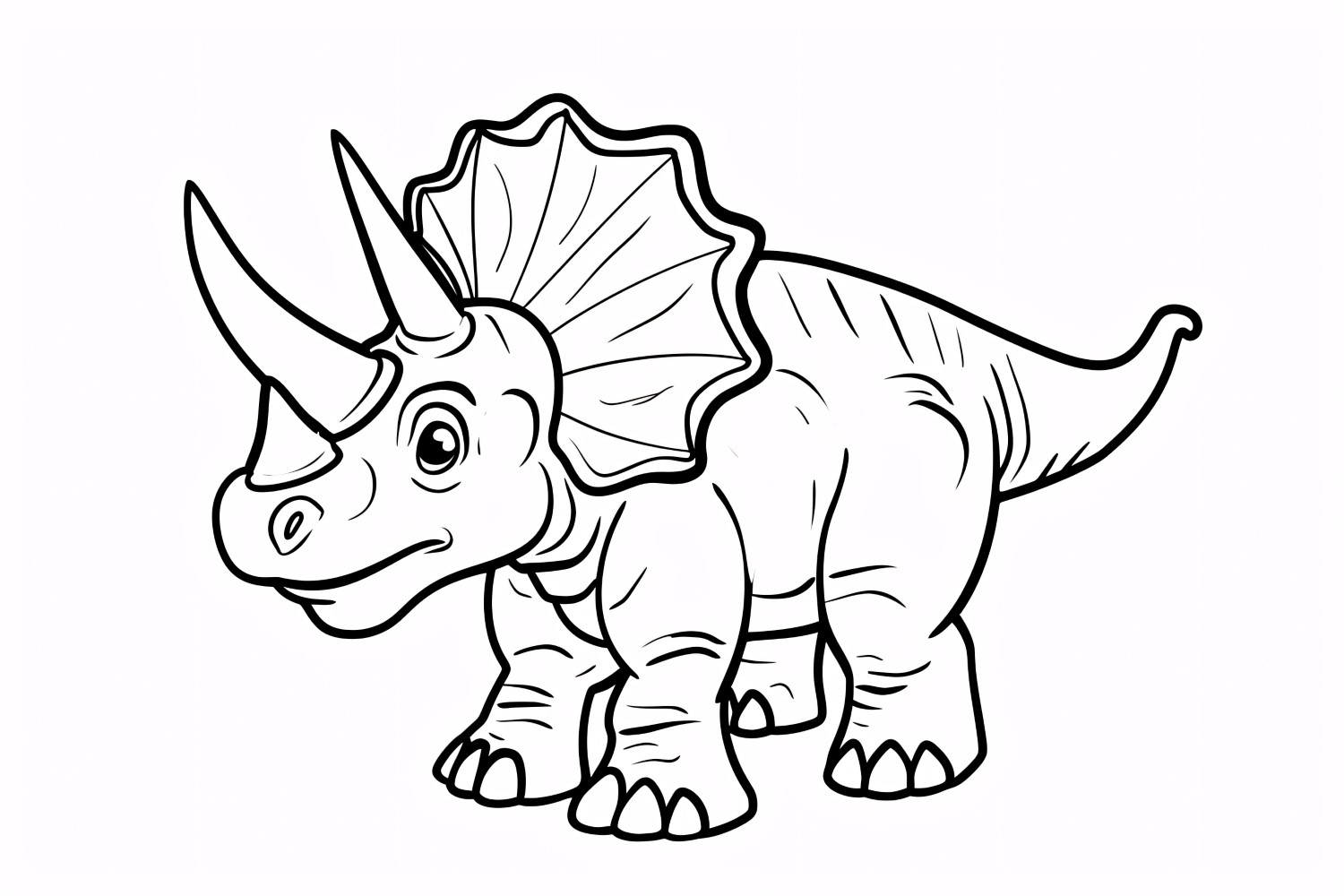 Triceratops Dinosaur Colouring Pages 4