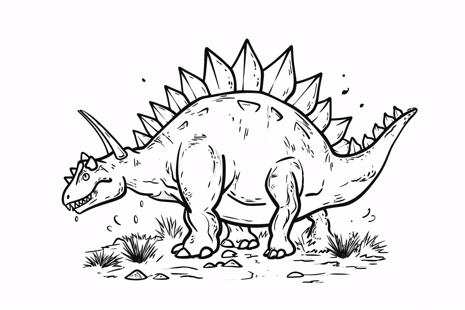 Stegosaurus Dinosaur Colouring Pages 4