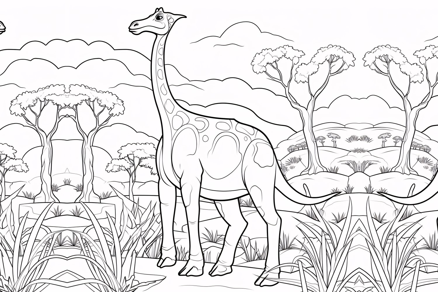 Brachiosaurus Dinosaur Colouring Pages 1