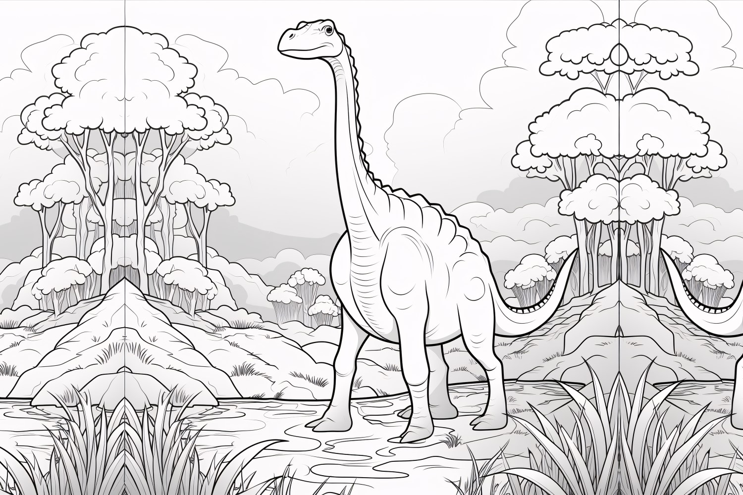 Brachiosaurus Dinosaur Colouring Pages 2