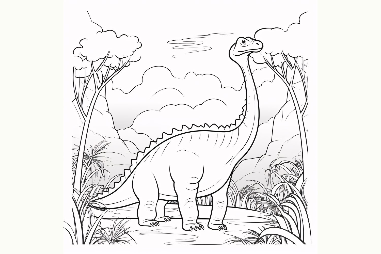 Brachiosaurus Dinosaur Colouring Pages 3