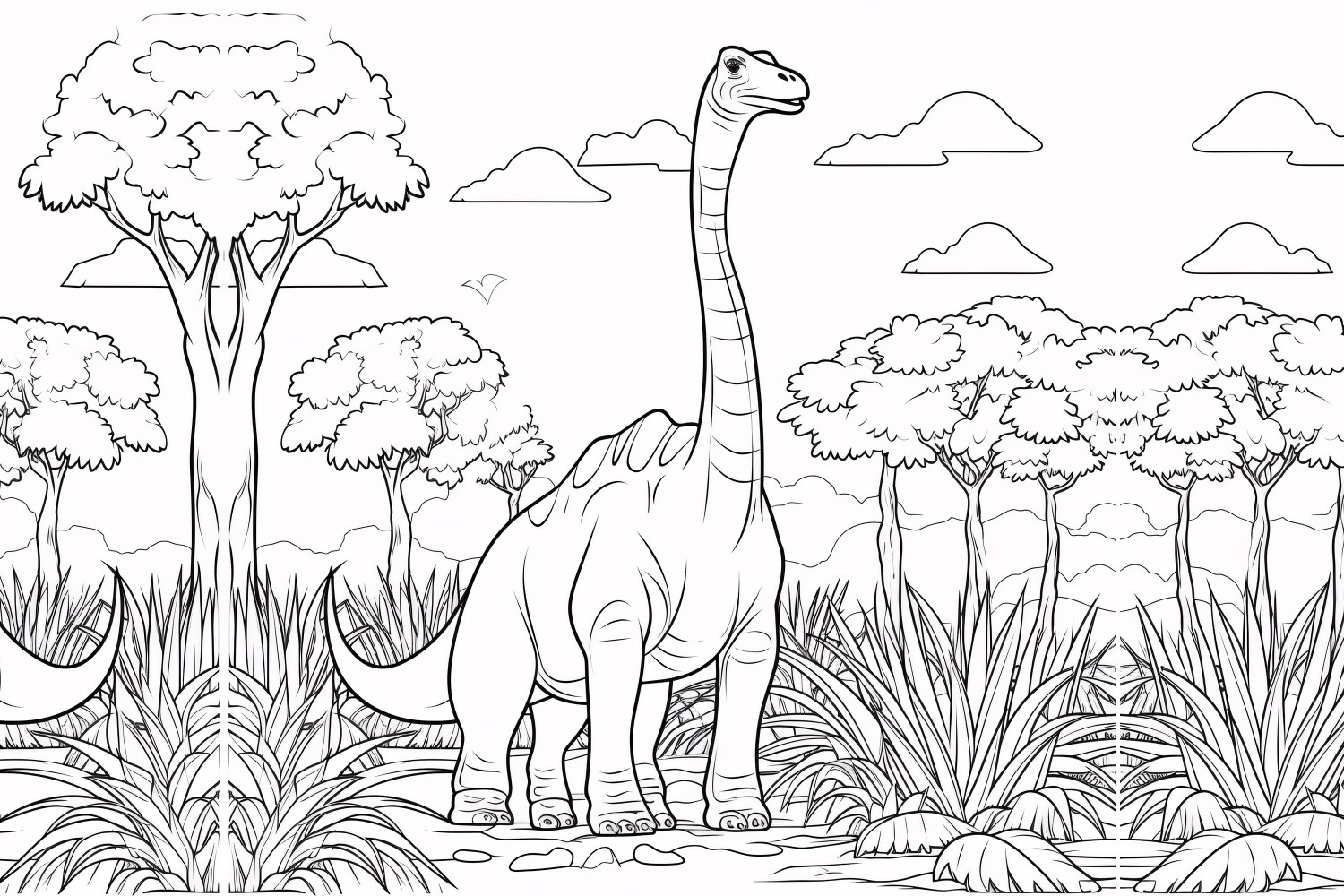 Brachiosaurus Dinosaur Colouring Pages 4