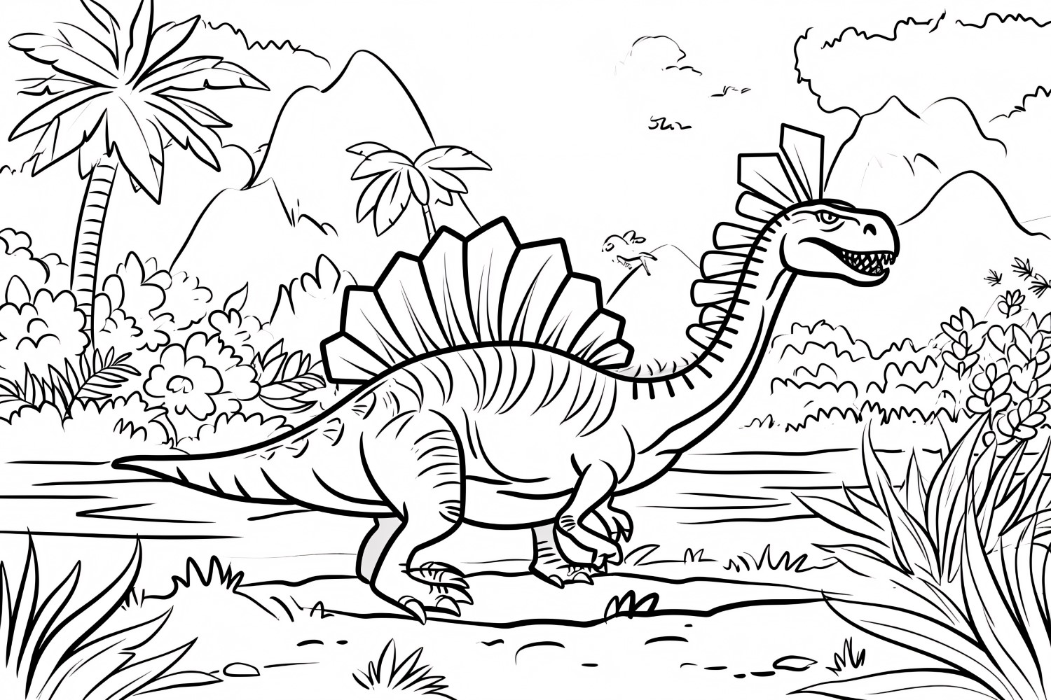 Spinosaurus Dinosaur Colouring Pages 4