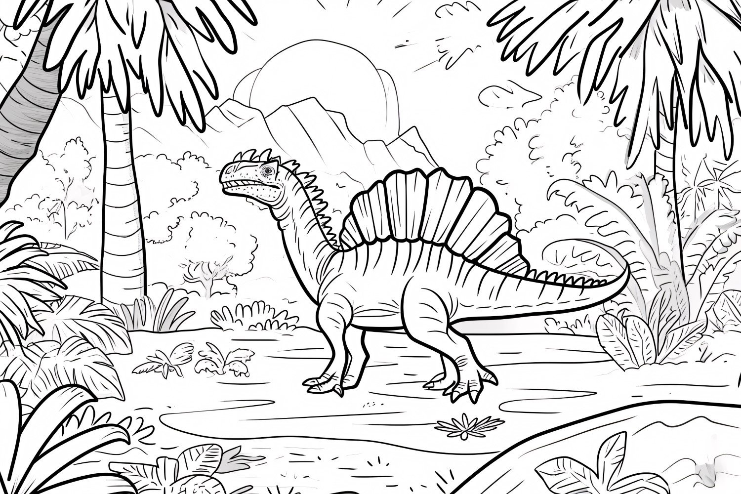 Spinosaurus Dinosaur Colouring Pages 6