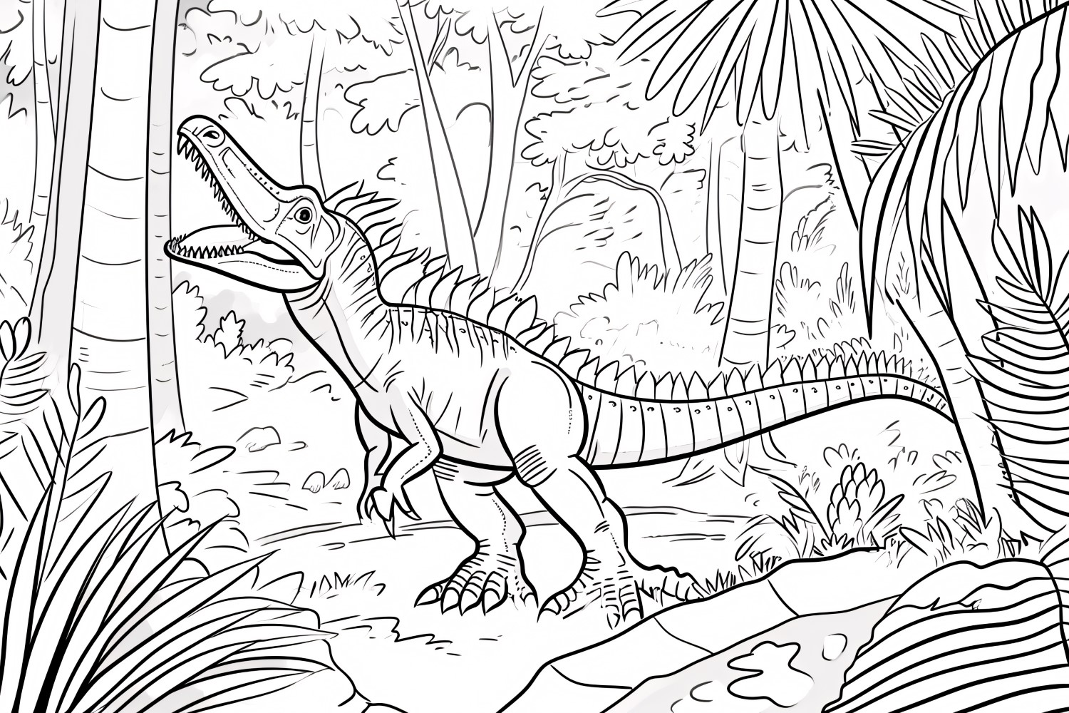 Spinosaurus Dinosaur Colouring Pages 8