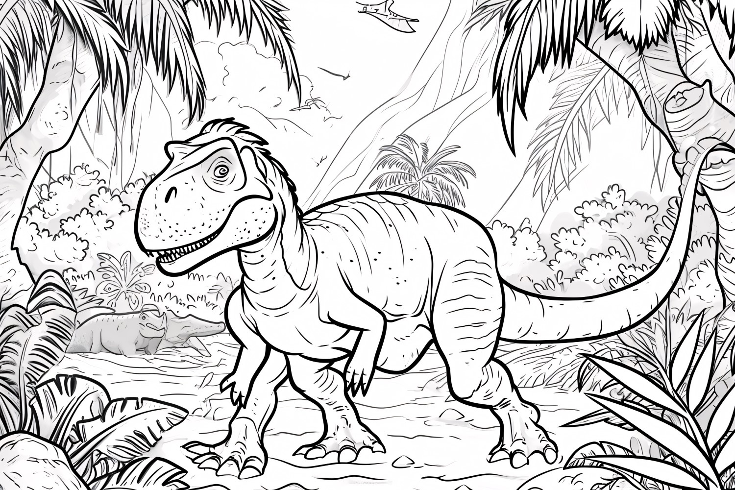 Allosaurus Dinosaur Colouring Pages 2