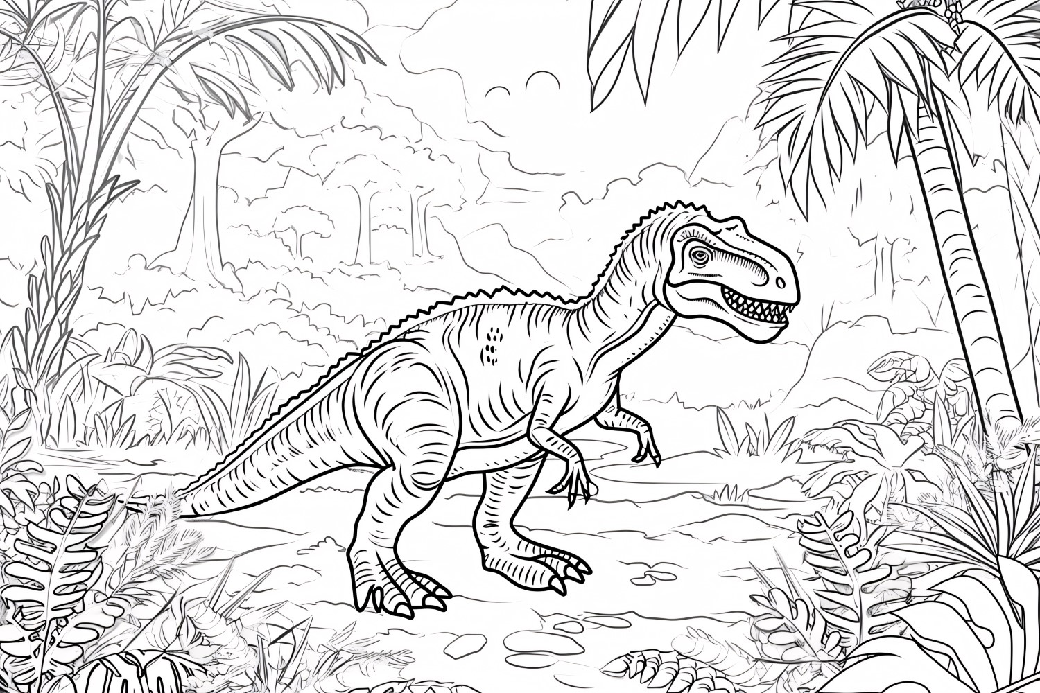 Allosaurus Dinosaur Colouring Pages 3