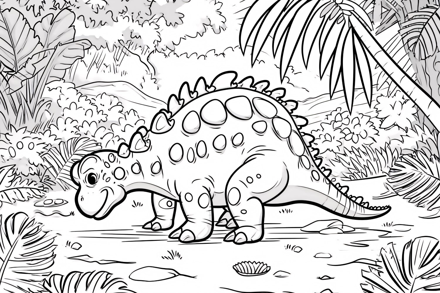 Ankylosaurus Dinosaur Colouring Pages 4