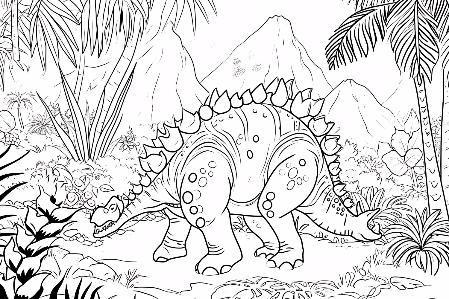 Ankylosaurus Dinosaur Colouring Pages 3