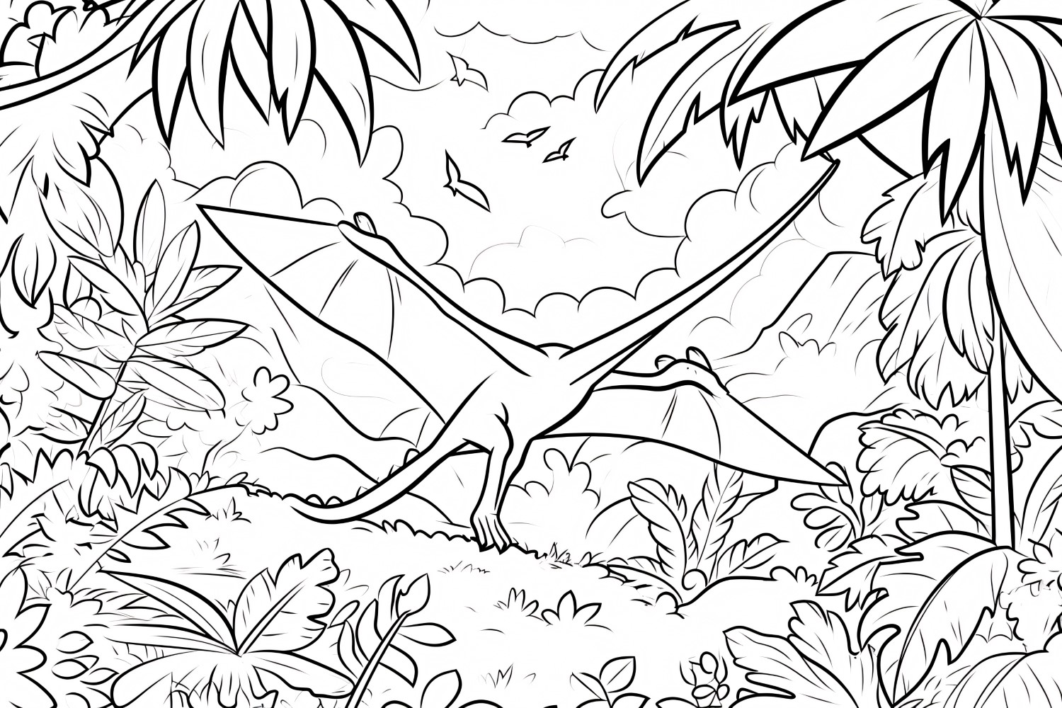 Pteranodon Dinosaur Colouring Pages 1