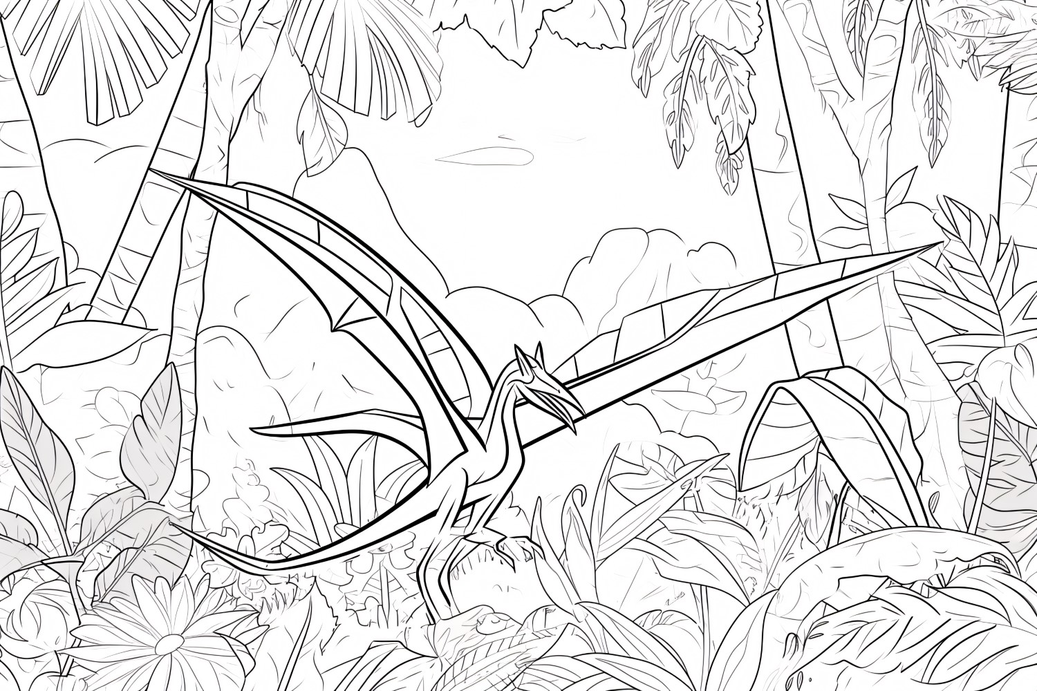 Pteranodon Dinosaur Colouring Pages 2